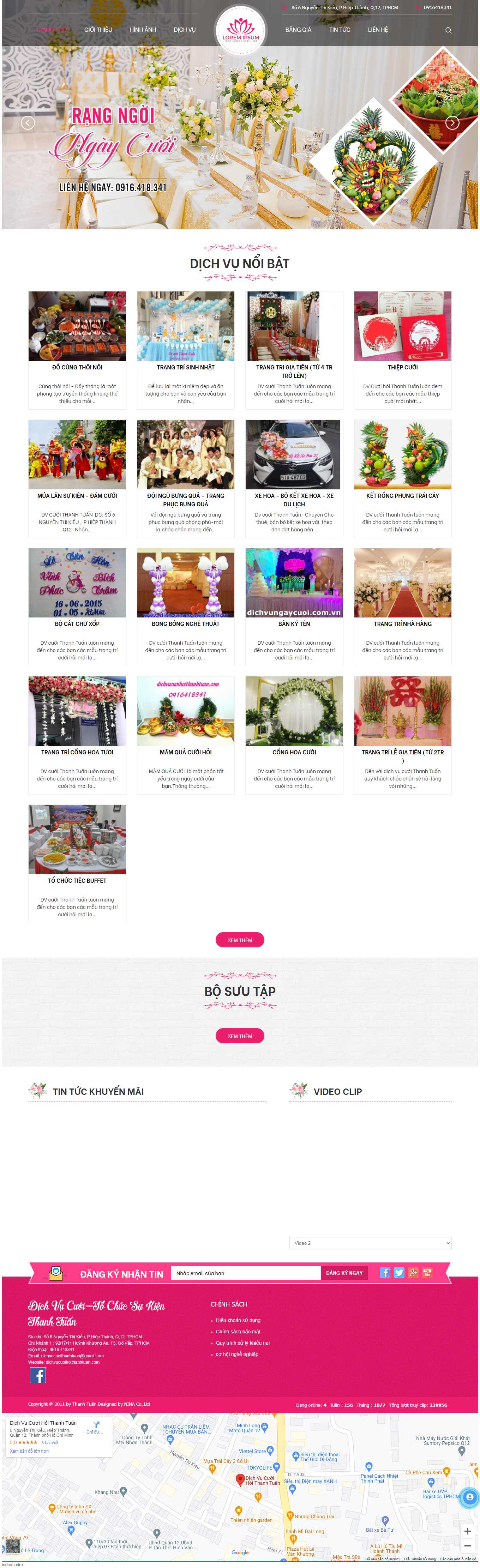 Thiết kế Web dịch vụ cưới hỏi trọn gói dichvucuoihoithanhtuan.com