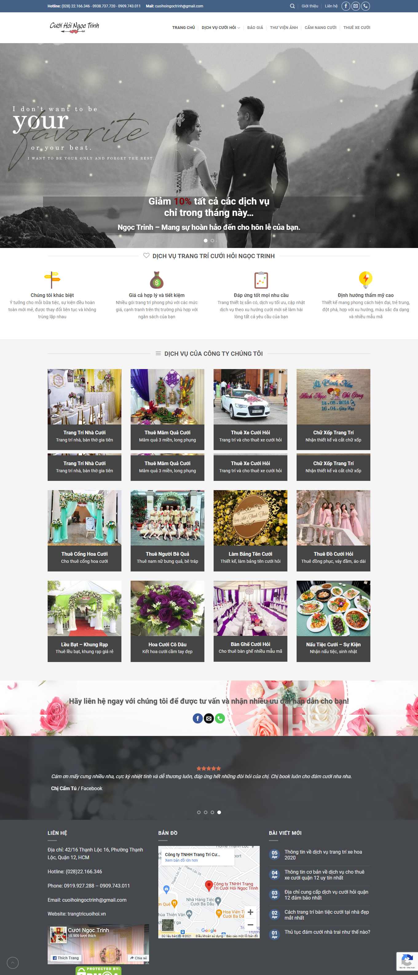 Thiết kế Web dịch vụ cưới hỏi trọn gói trangtricuoihoi.vn