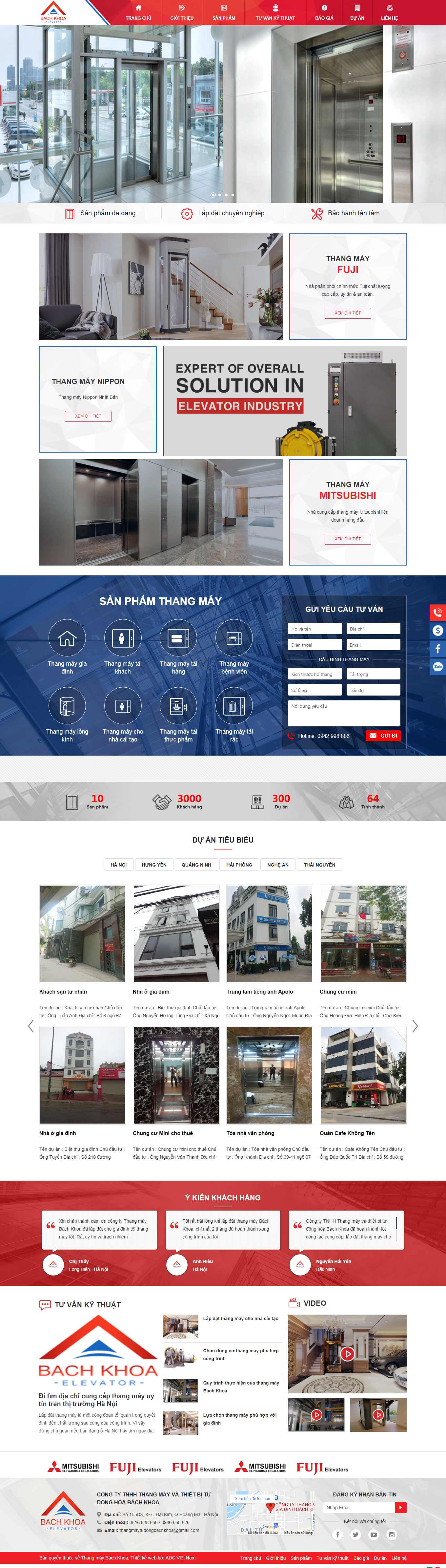 Thiết kế Web bán thang máy thangmaytudong.com