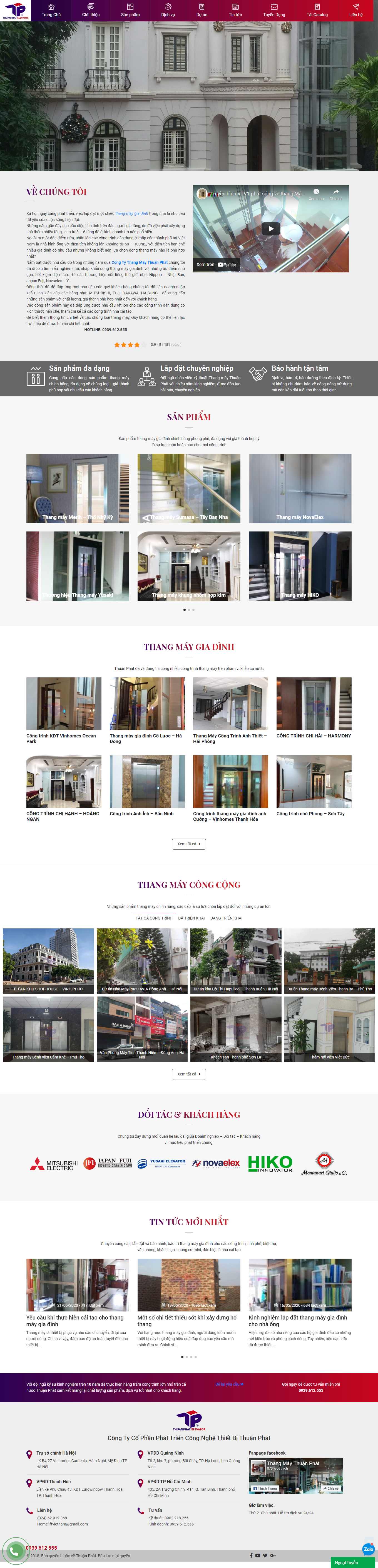 Thiết kế Web bán thang máy thangmaychinhhang.com