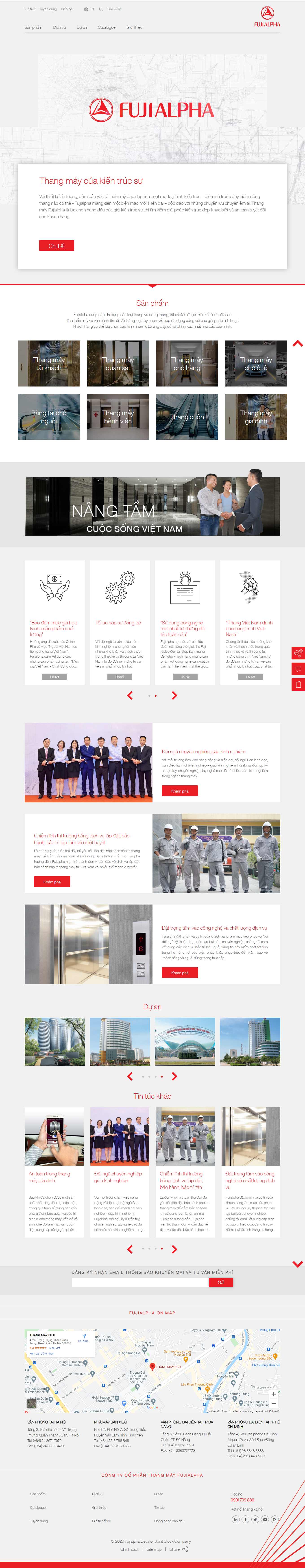 Thiết kế Web bán thang máy fujialpha.vn