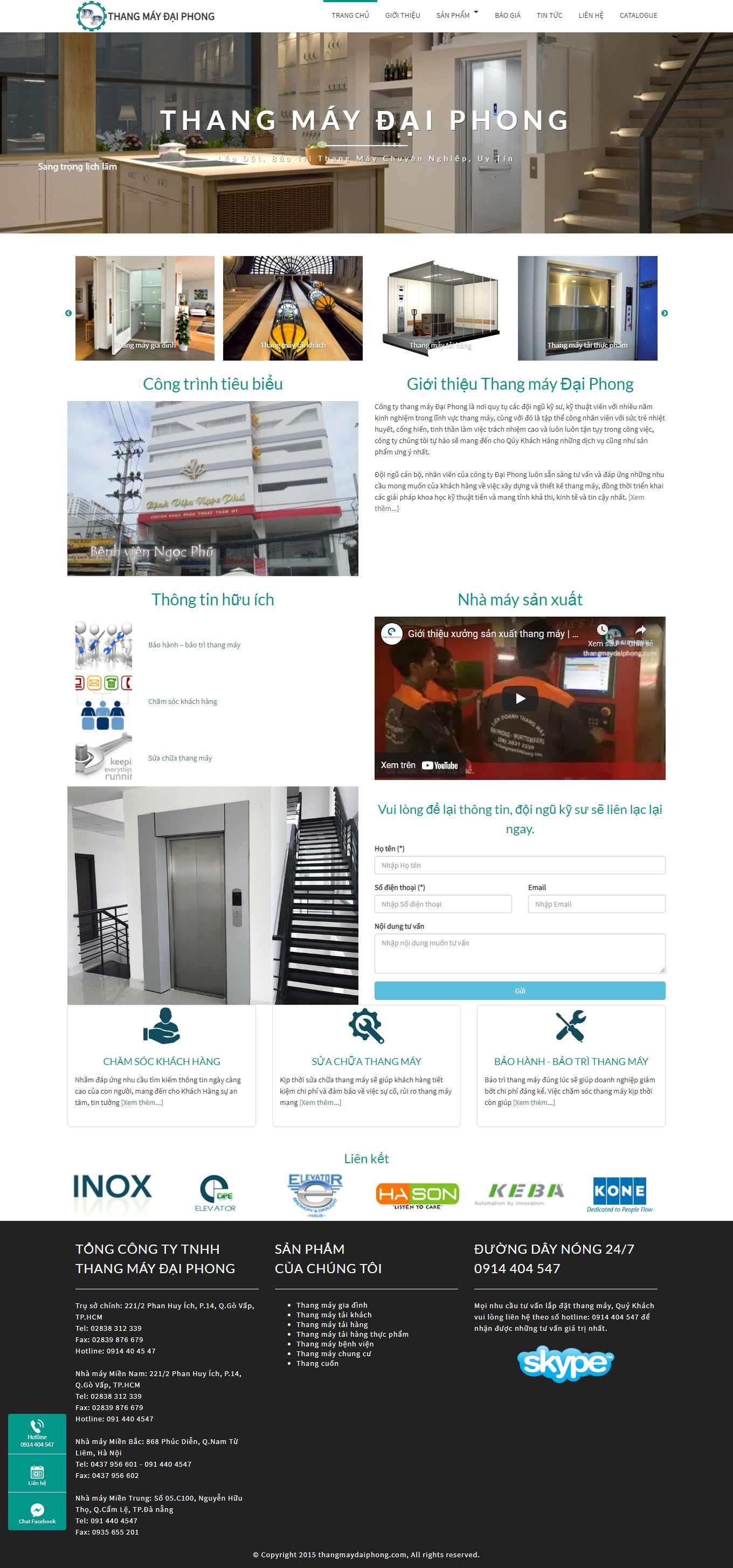 Thiết kế Web bán thang máy thangmaydaiphong.com