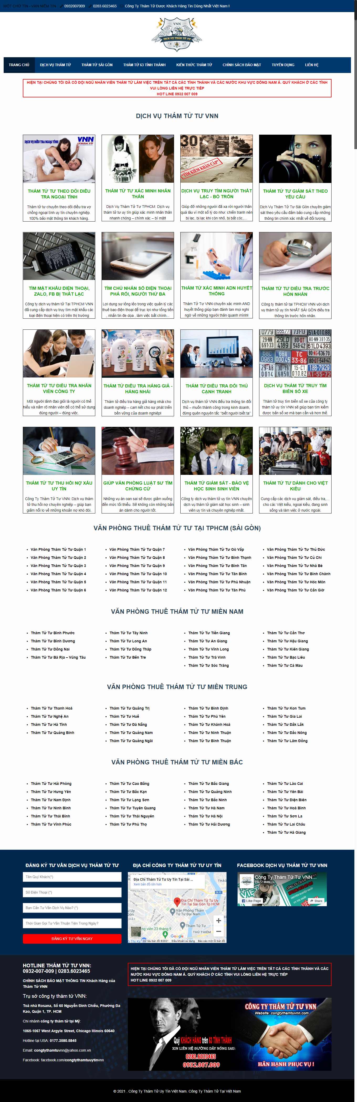 Thiết kế Web công ty thám tử congtythamtuvnn.com