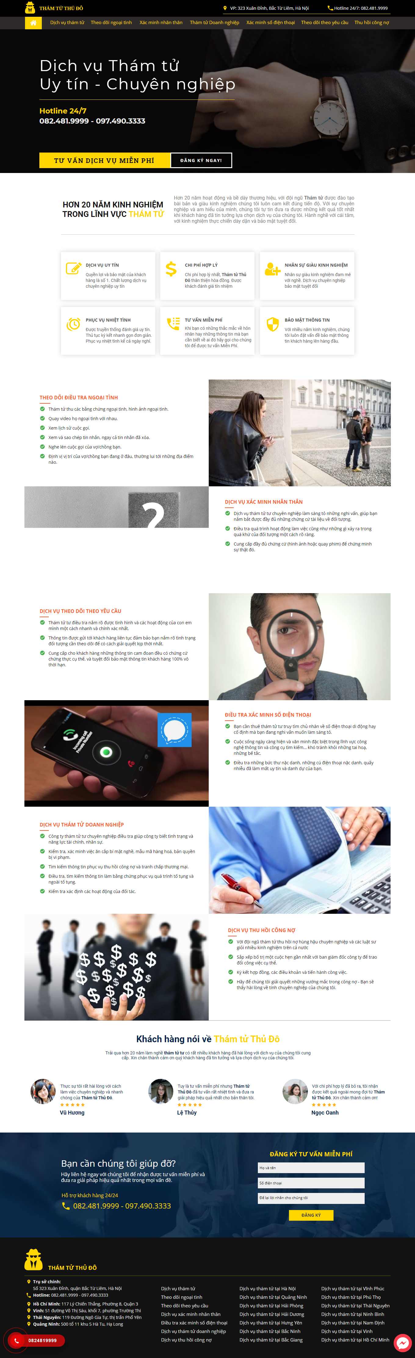 Thiết kế Web công ty thám tử thamtuthudo.com.vn