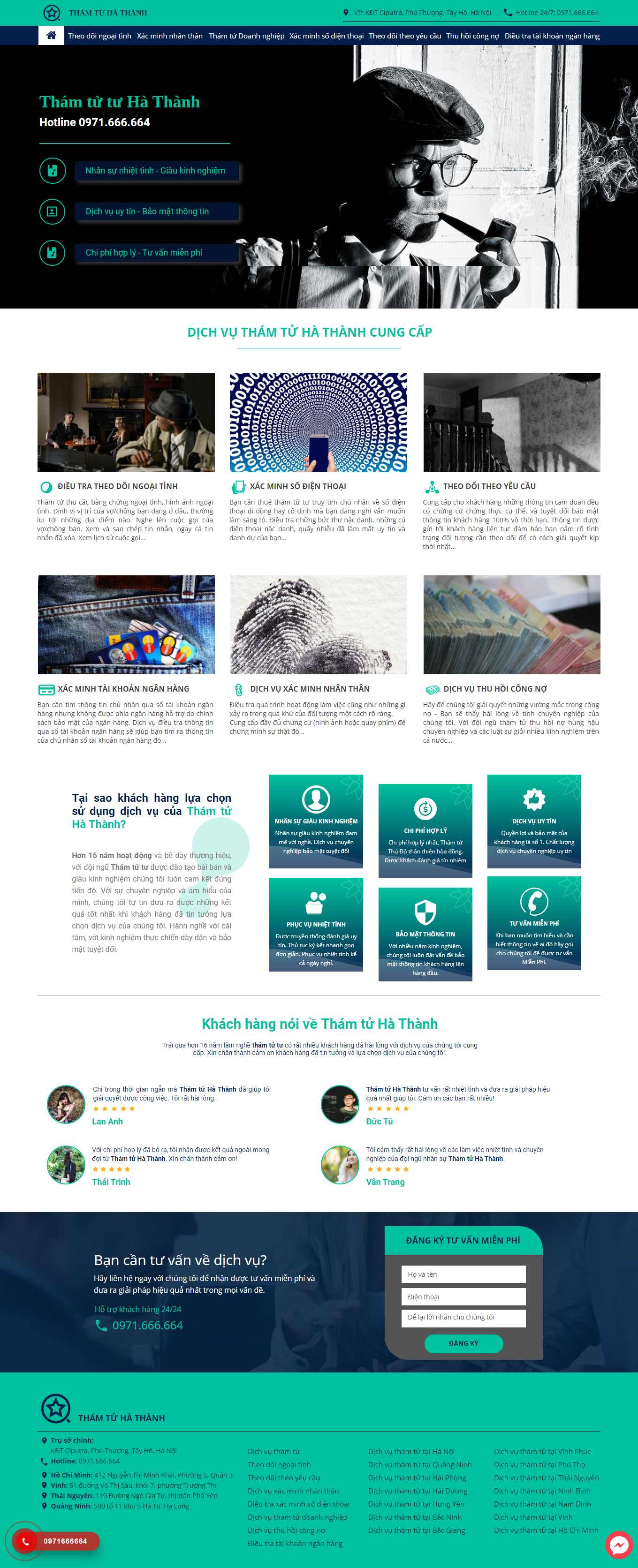 Thiết kế Web công ty thám tử dichvuthamtuthudo.com