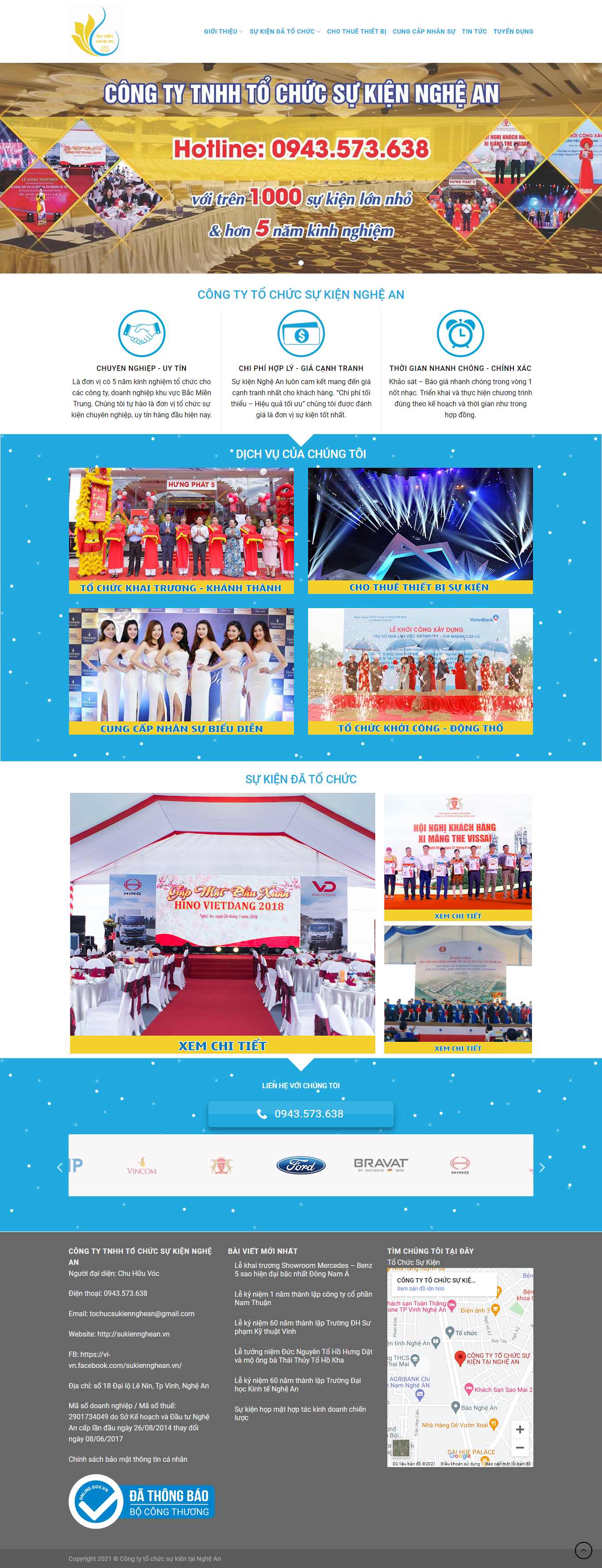 Thiết kế Web tổ chức sự kiện, truyền thông sukiennghean.vn