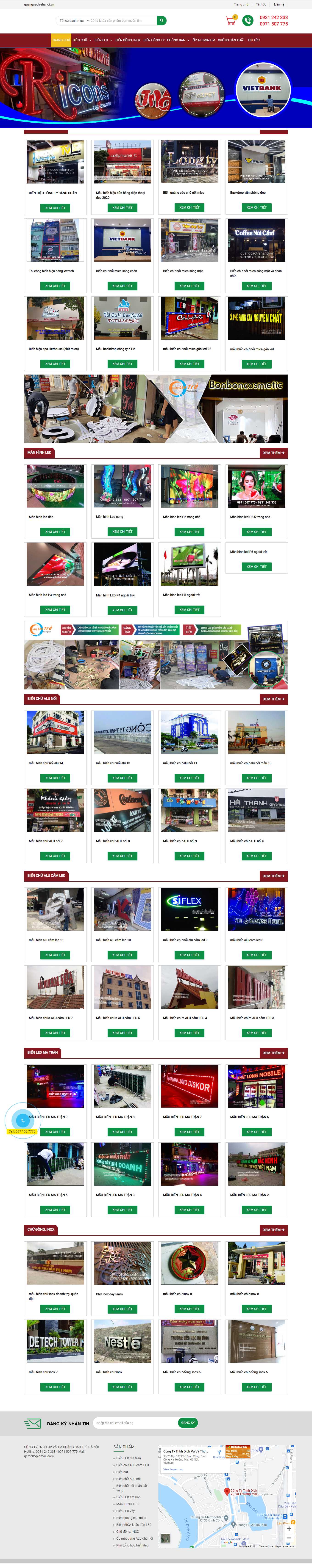 Thiết kế Web làm biển quảng cáo quangcaotrehanoi.vn