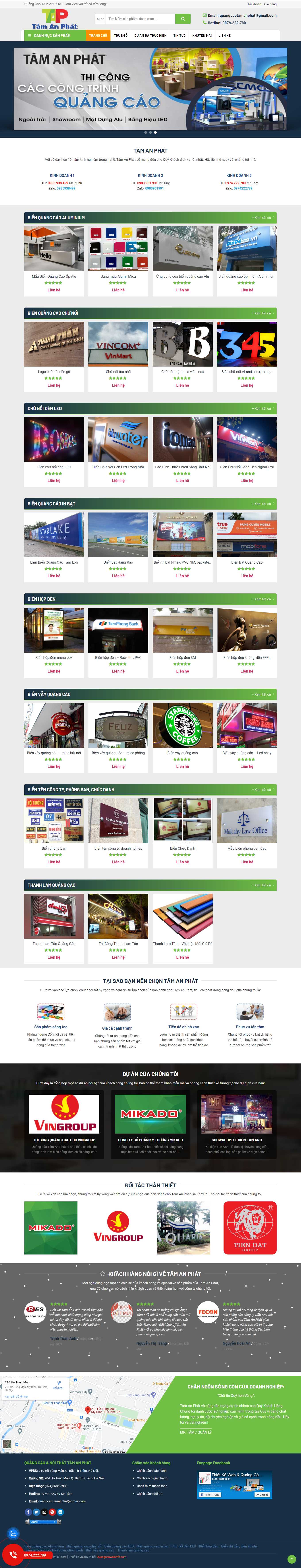 Thiết kế Web làm biển quảng cáo quangcaotamanphat.vn