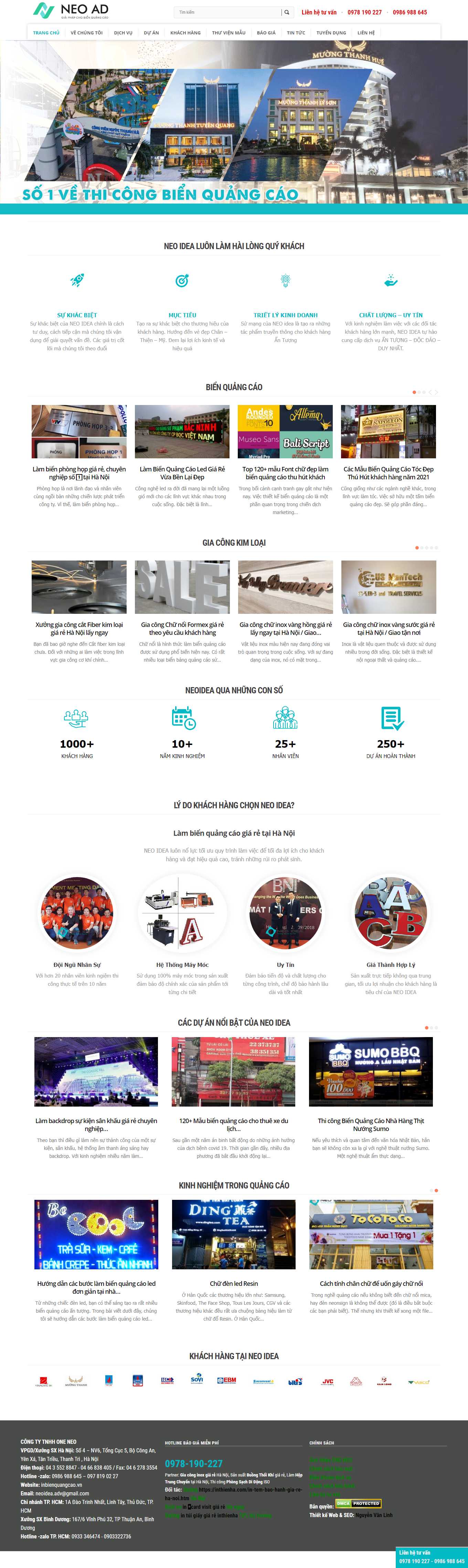 Thiết kế Web làm biển quảng cáo inbienquangcao.vn