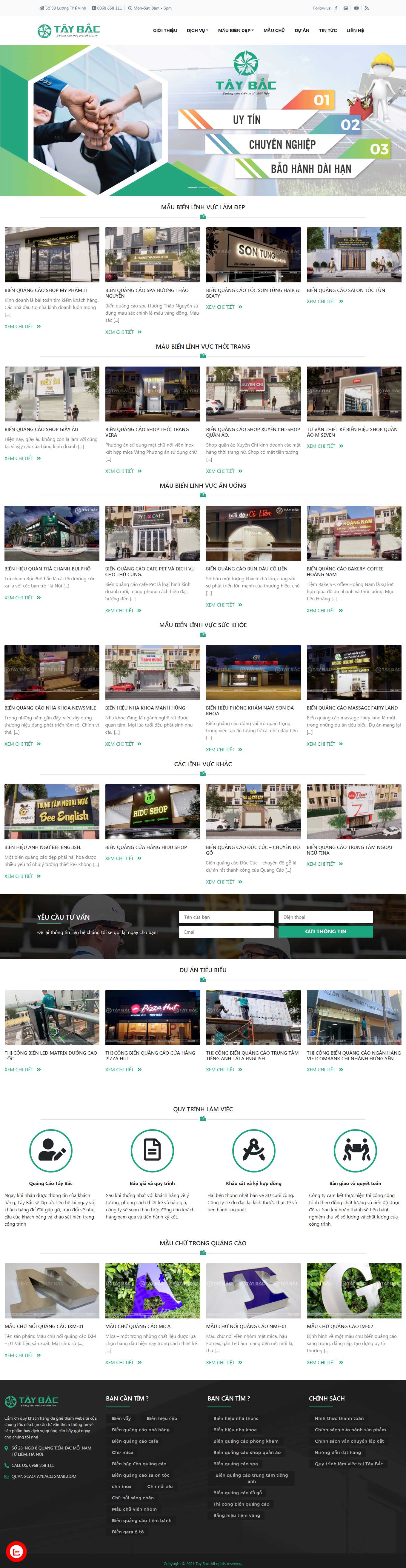 Thiết kế Web làm biển quảng cáo quangcaotaybac.com