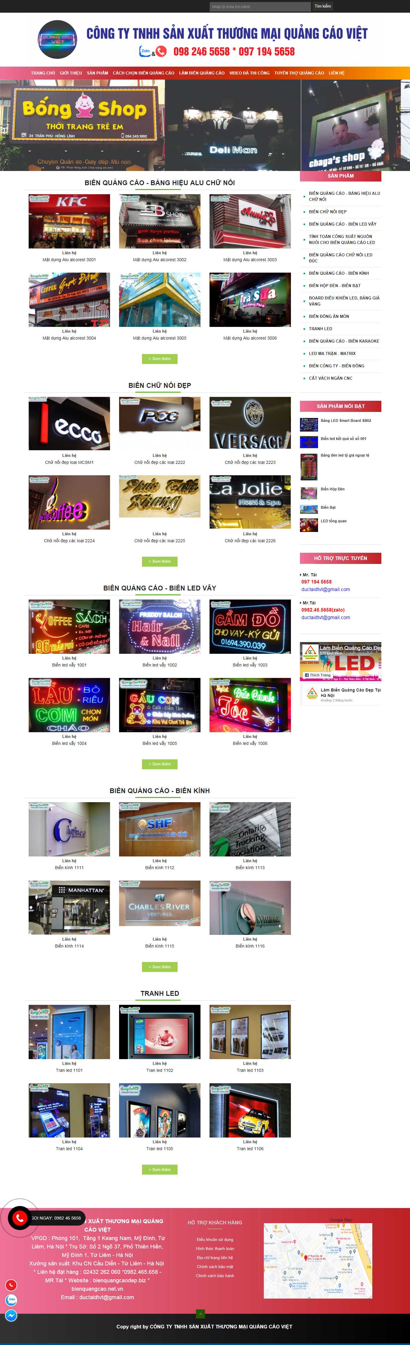 Thiết kế Web làm biển quảng cáo bienquangcaodep.biz
