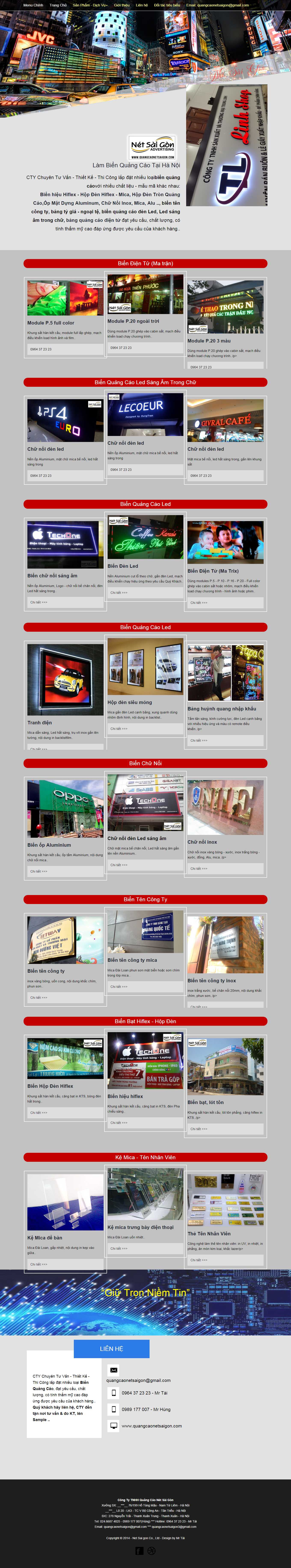 Thiết kế Web làm biển quảng cáo quangcaonetsaigon.com