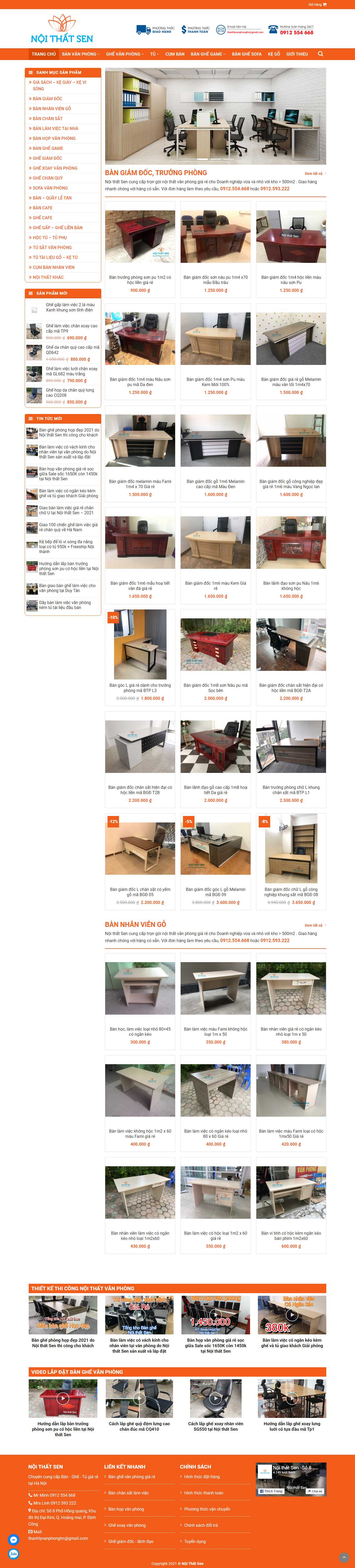 Thiết kế Web bán bàn ghế văn phòng noithatsen.com