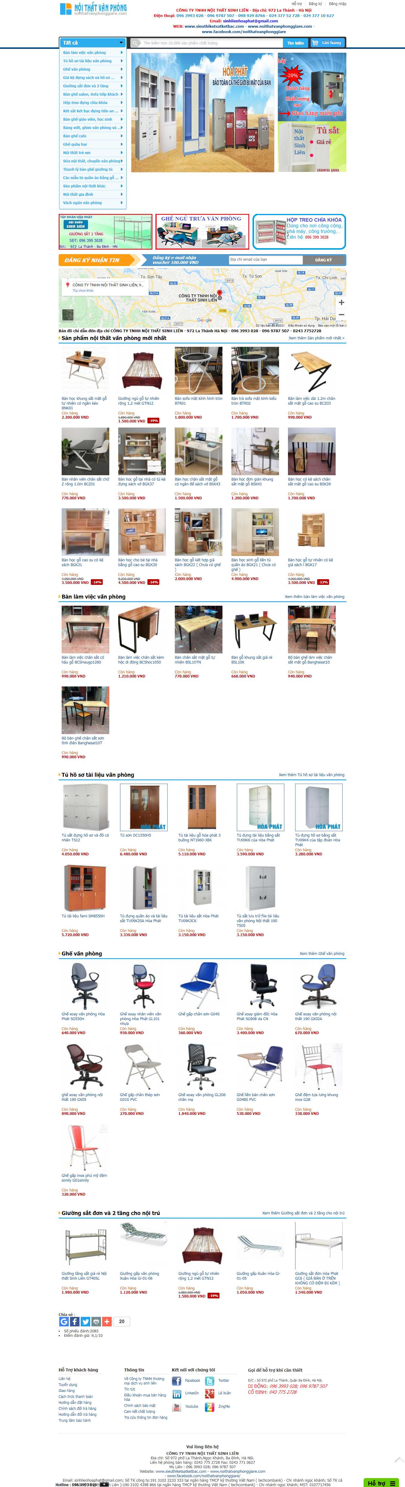 Thiết kế Web bán bàn ghế văn phòng noithatvanphonggiare.com
