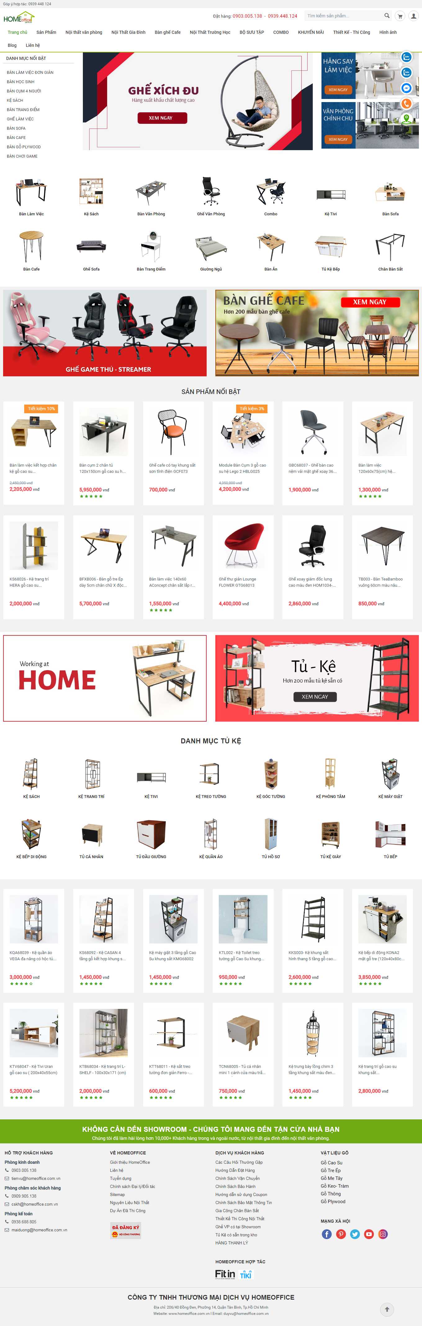 Thiết kế Web bán bàn ghế văn phòng homeoffice.com.vn