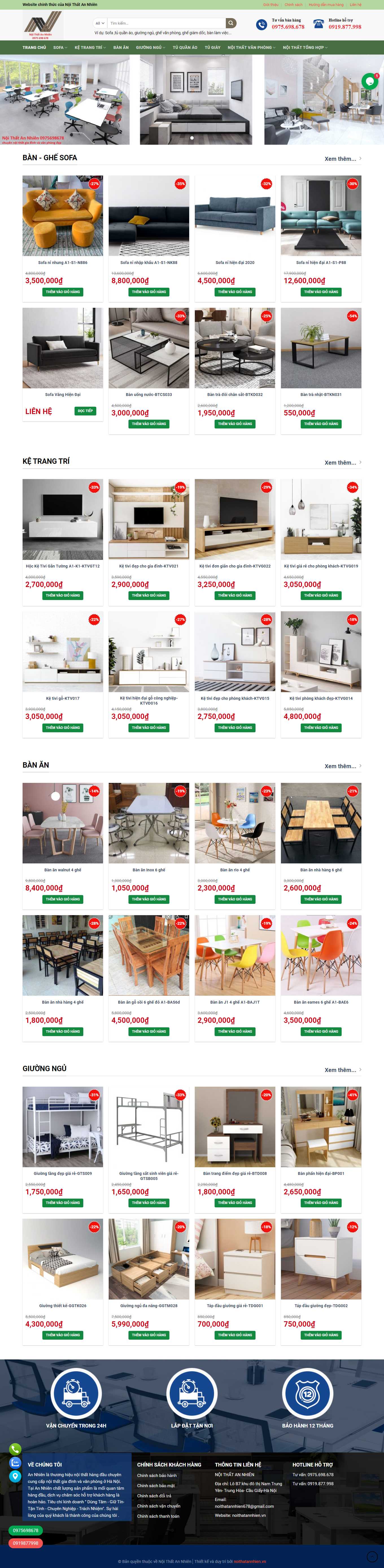 Thiết kế Web bán bàn ghế văn phòng noithatannhien.vn