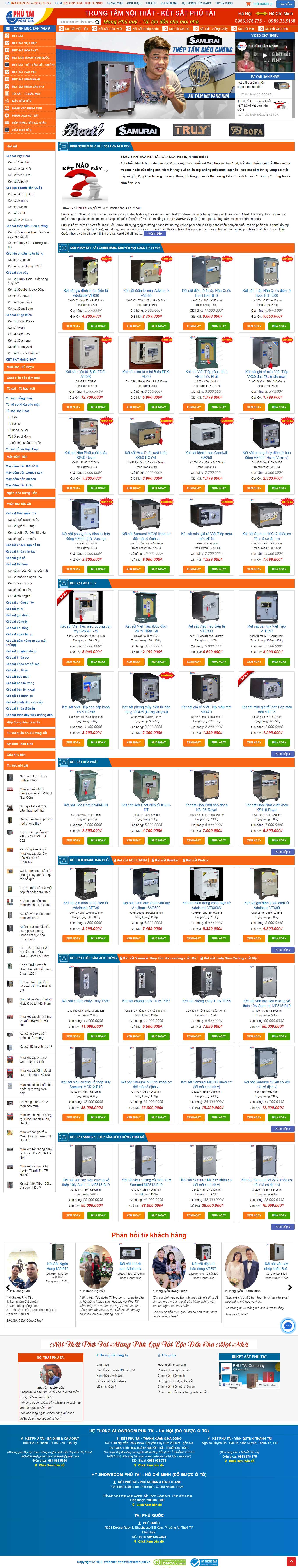 Thiết kế Web bán két sắt ketsatphutai.vn