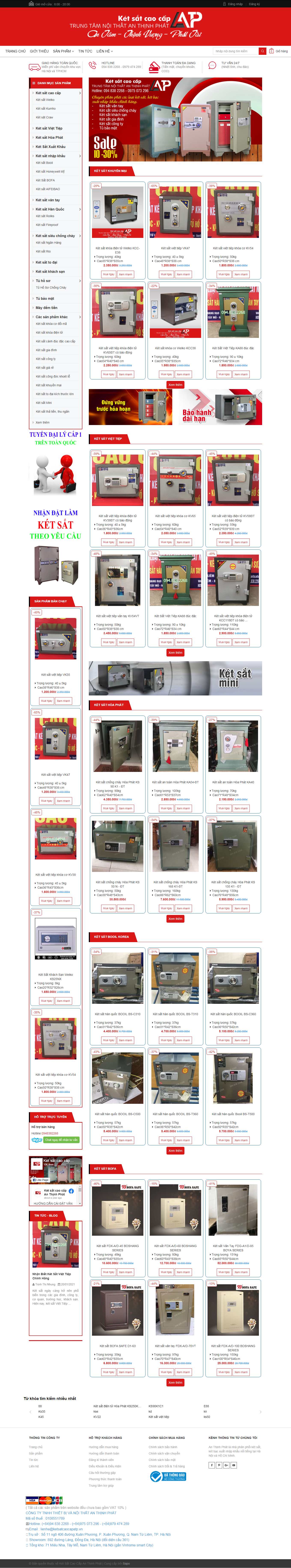 Thiết kế Web bán két sắt ketsatcaocapatp.vn
