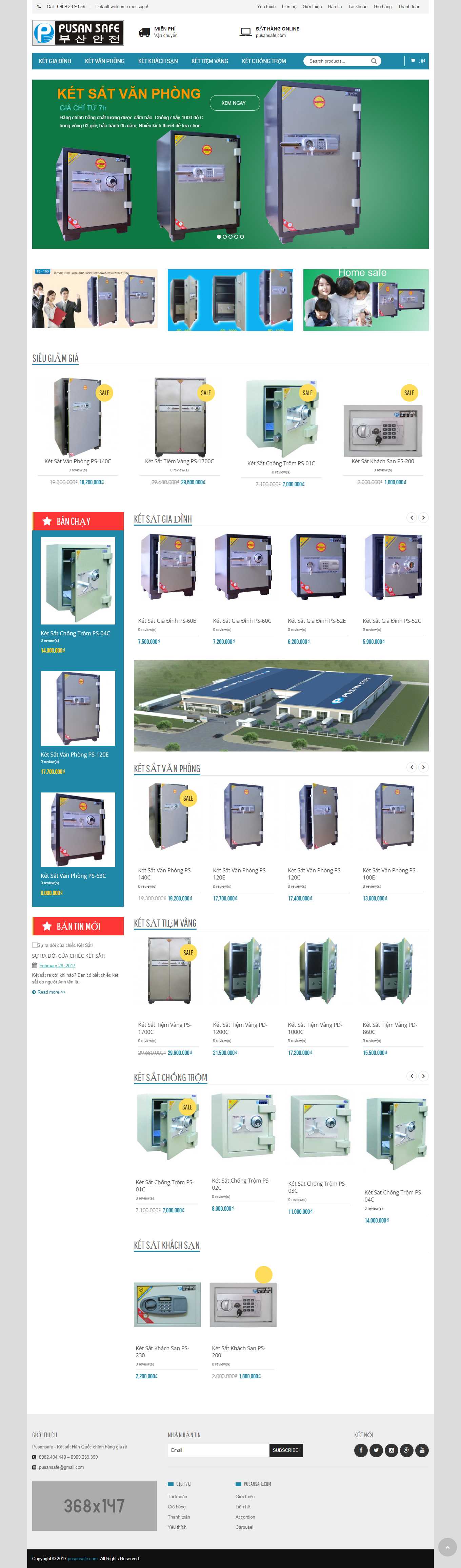 Thiết kế Web bán két sắt pusansafe.com