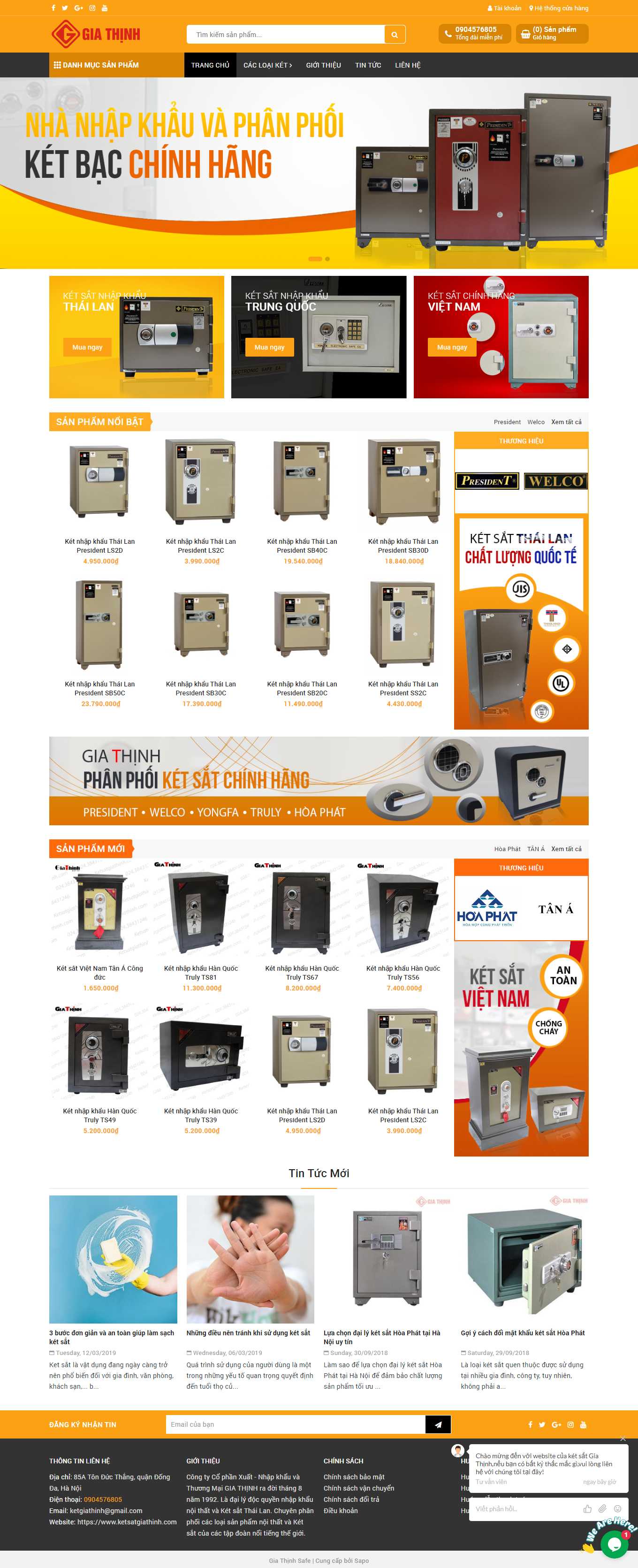 Thiết kế Web bán két sắt ketsatgiathinh.com