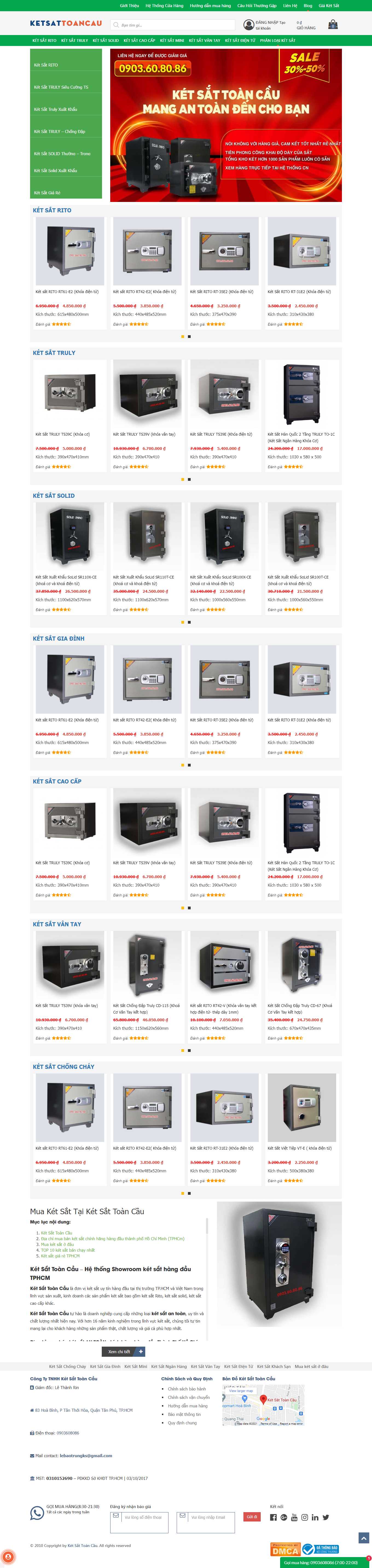 Thiết kế Web bán két sắt ketsattoancau.com