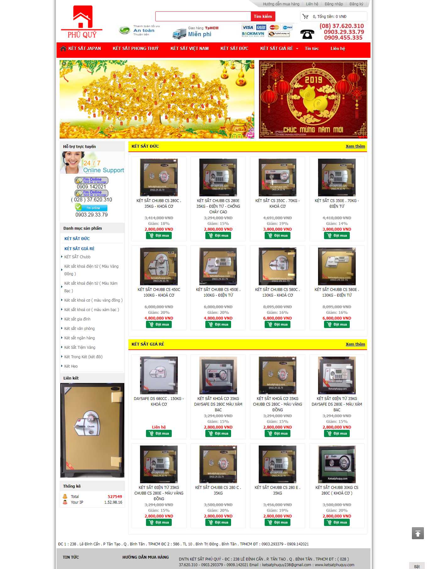 Thiết kế Web bán két sắt ketsatphuquy.com