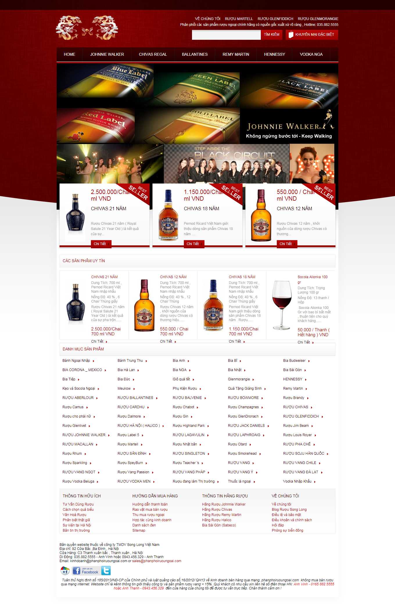 Thiết kế Web bán rượu tây, rượu ta, rượu ngoại phanphoiruoungoai.com