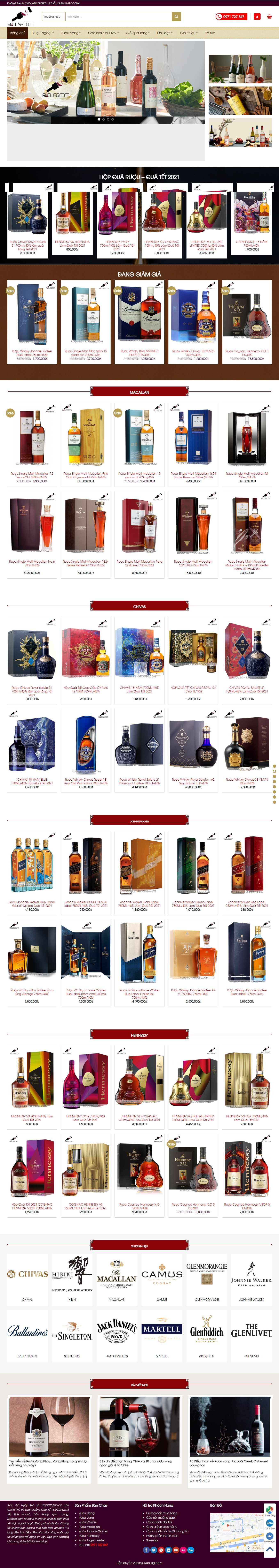 Thiết kế Web bán rượu tây, rượu ta, rượu ngoại ruousg.com