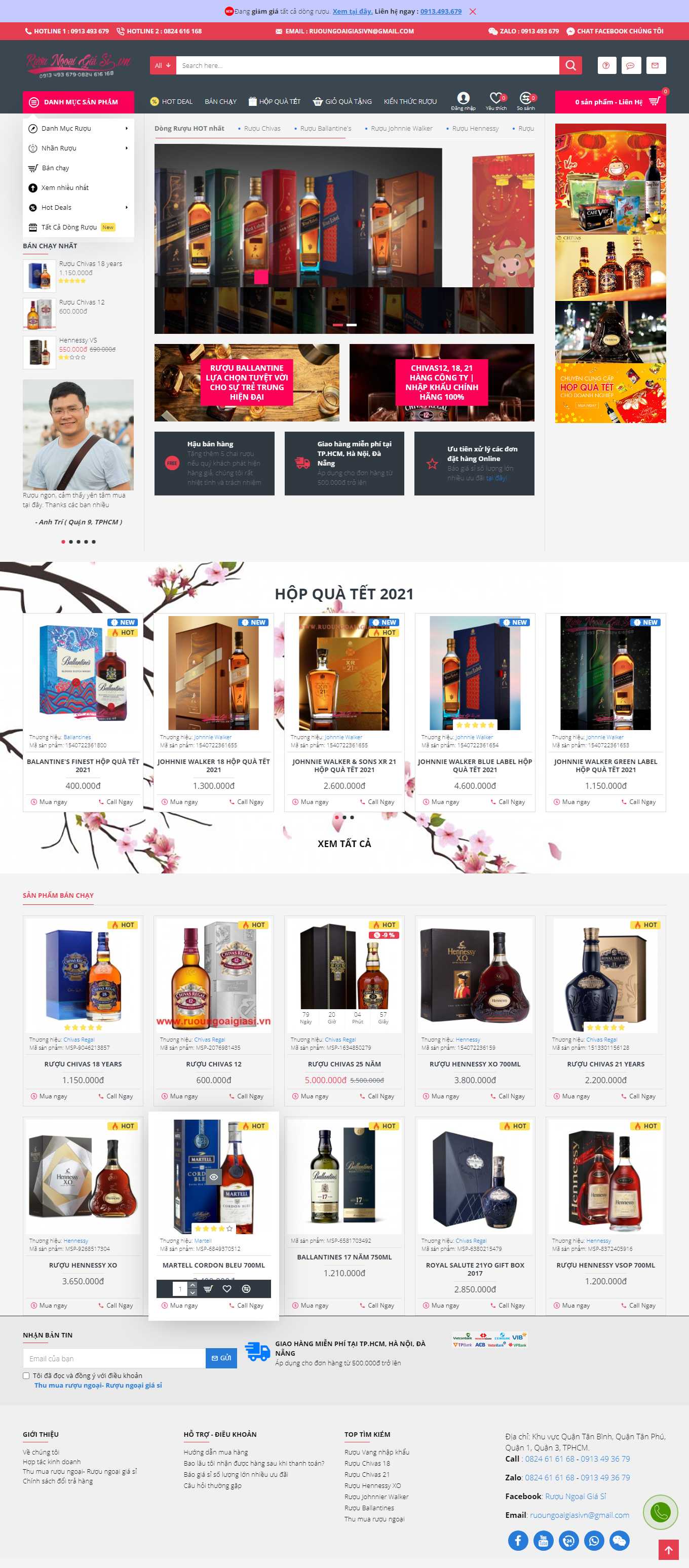 Thiết kế Web bán rượu tây, rượu ta, rượu ngoại ruoungoaigiasi.vn