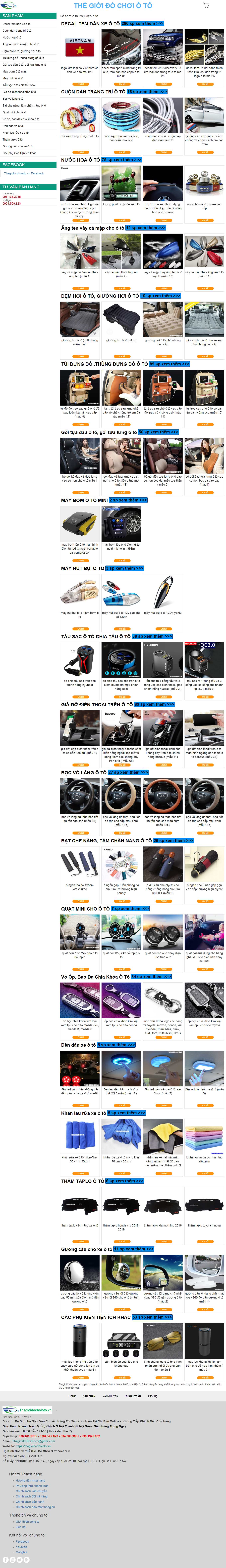 Thiết kế Web bán đồ chơi ô tô, linh kiện ô tô thegioidochoioto.vn