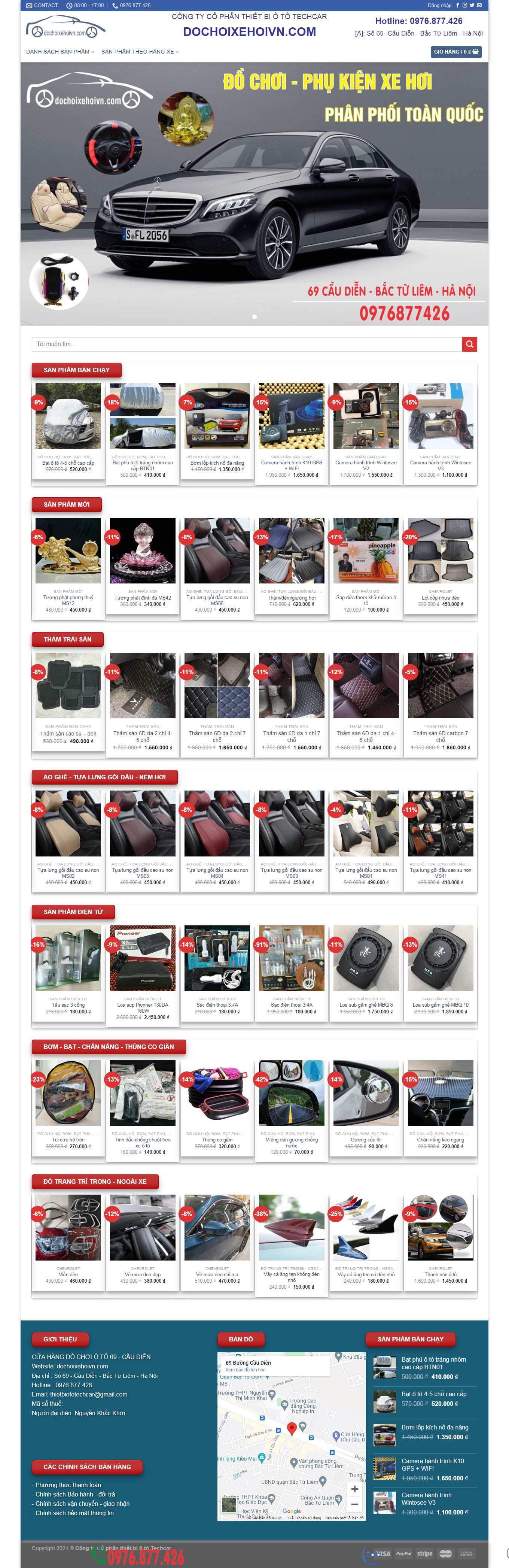 Thiết kế Web bán đồ chơi ô tô, linh kiện ô tô dochoixehoivn.com