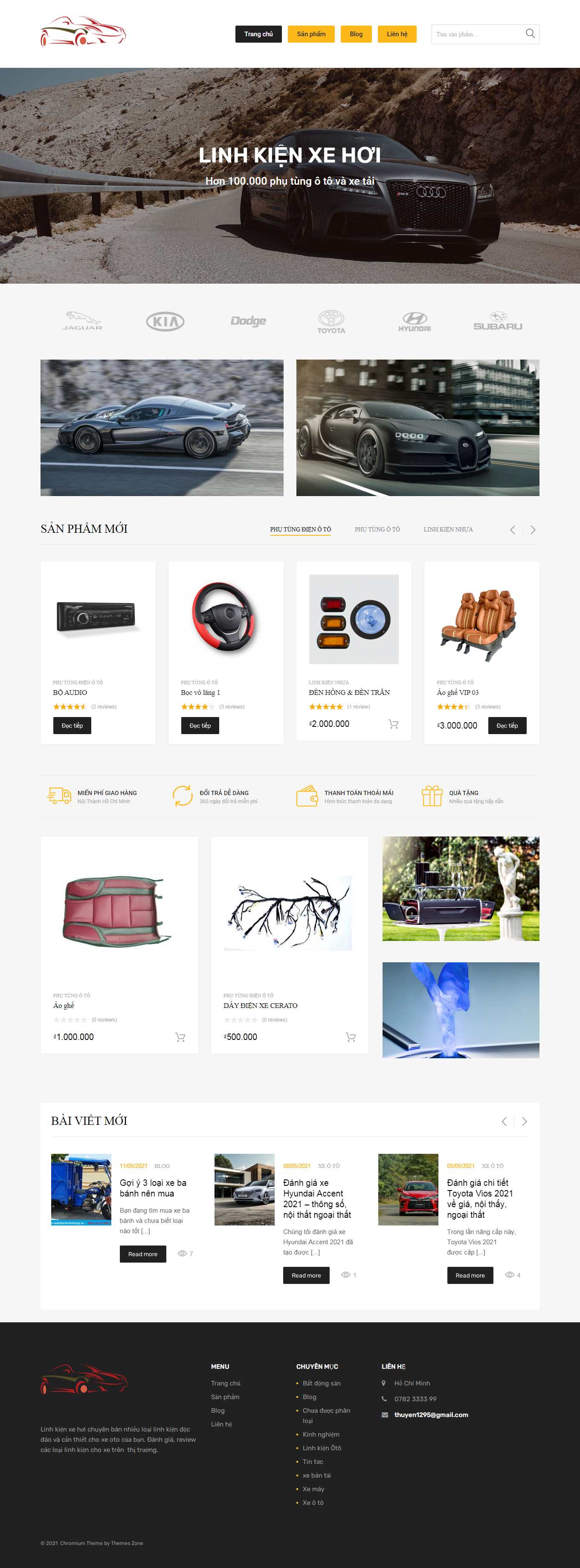 Thiết kế Web bán đồ chơi ô tô, linh kiện ô tô linhkienxehoi.vn