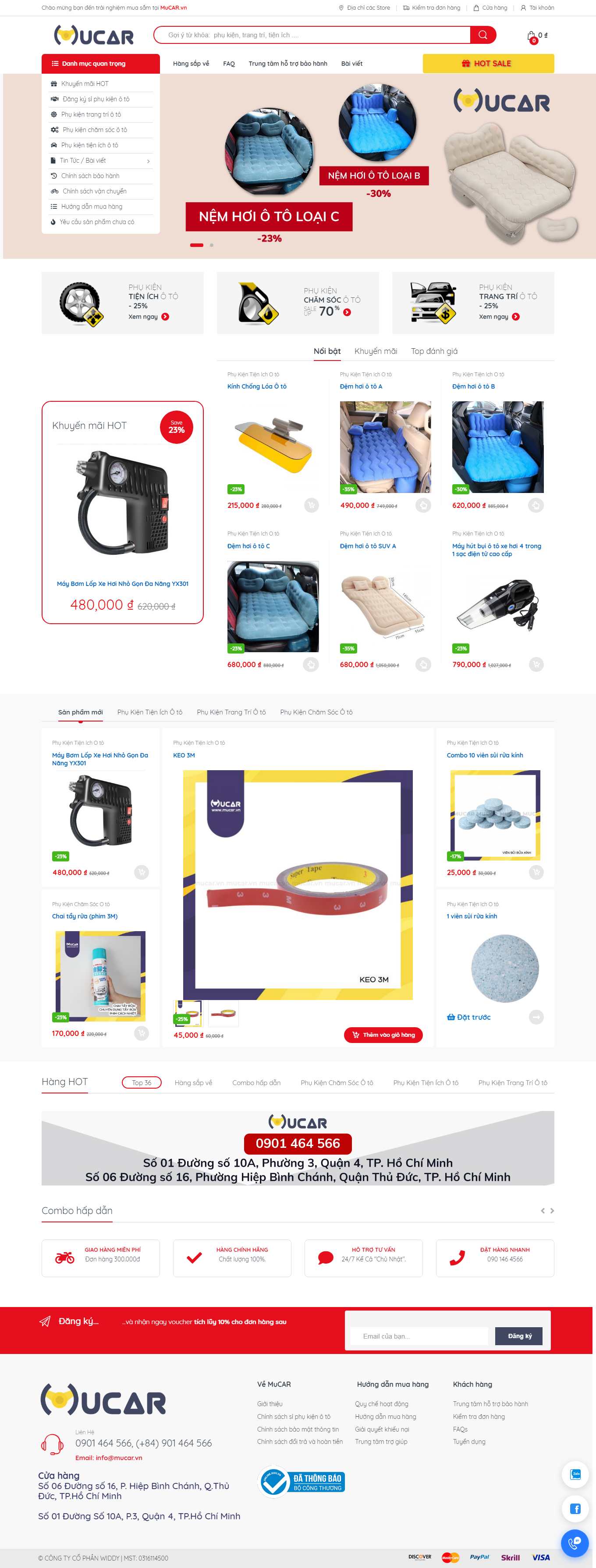 Thiết kế Web bán đồ chơi ô tô, linh kiện ô tô mucar.vn