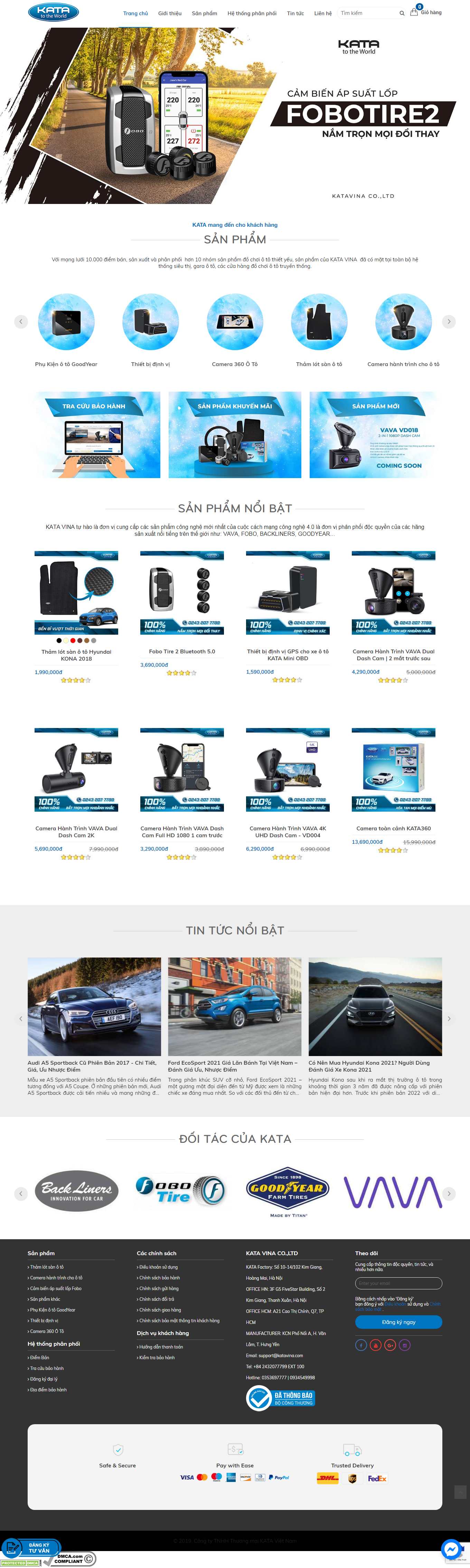 Thiết kế Web bán đồ chơi ô tô, linh kiện ô tô katavina.com