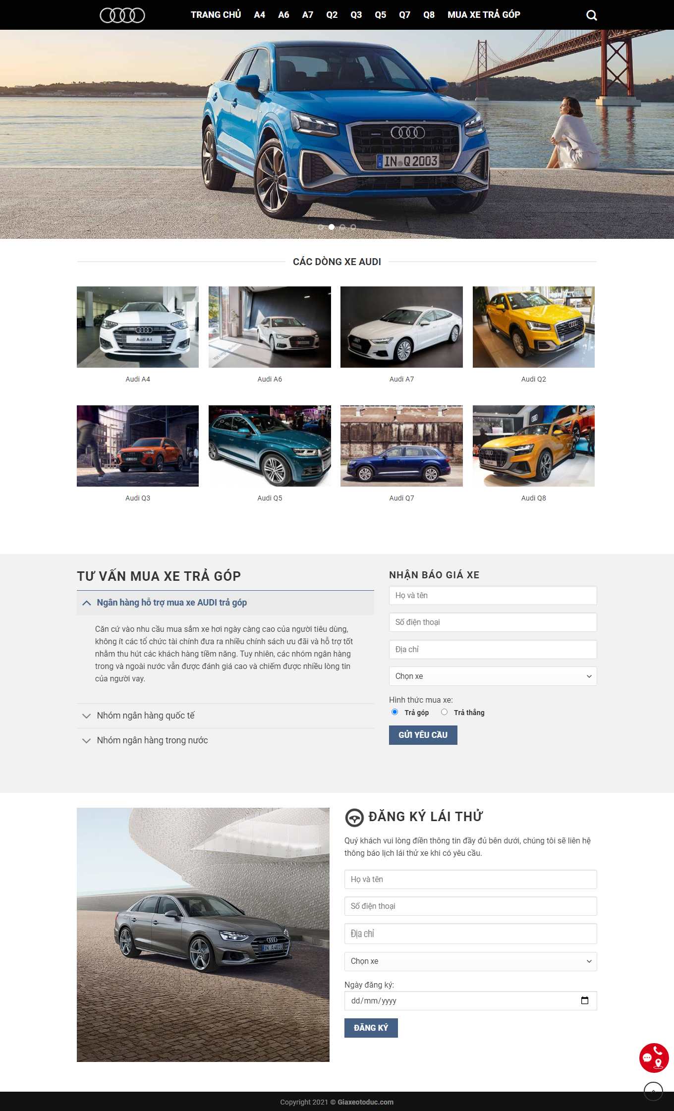 Thiết kế Web bán đồ chơi ô tô, linh kiện ô tô giaxeotoduc.com