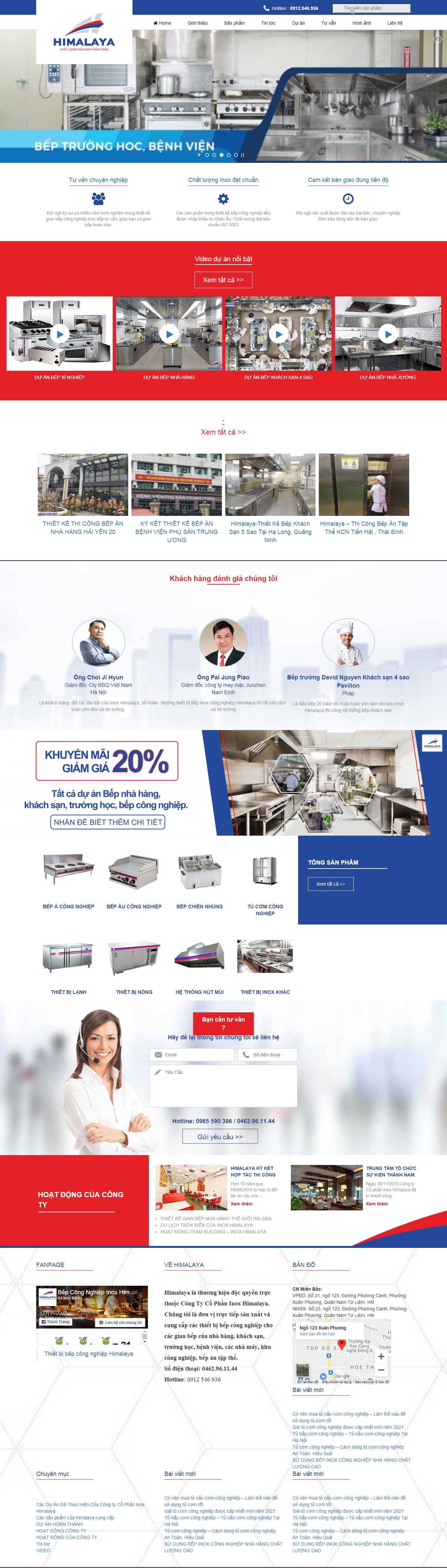 Thiết kế Web thiết bị nhà bếp cao cấp inoxhimalaya.com.vn