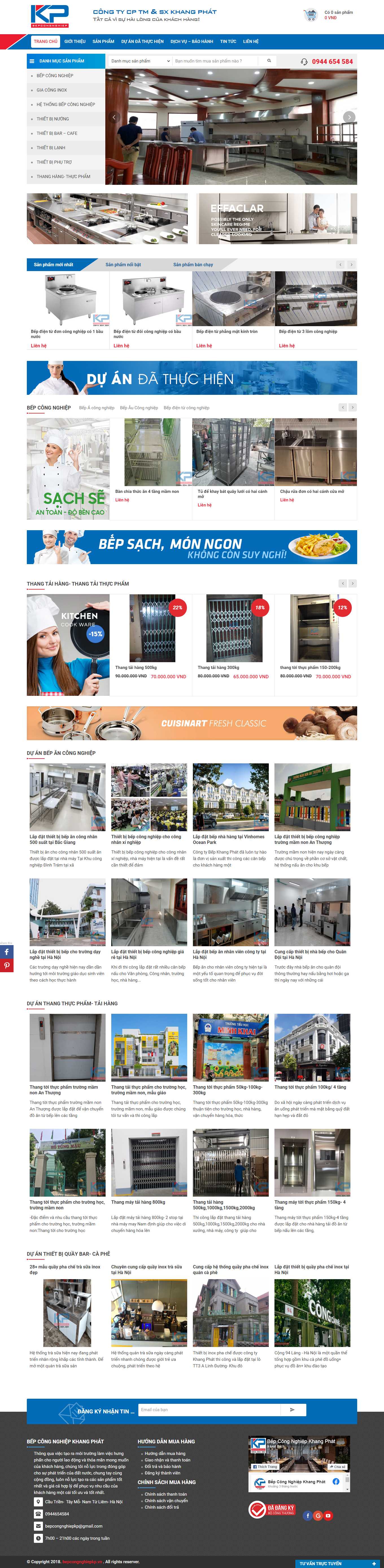 Thiết kế Web thiết bị nhà bếp cao cấp bepcongnghiepkp.vn