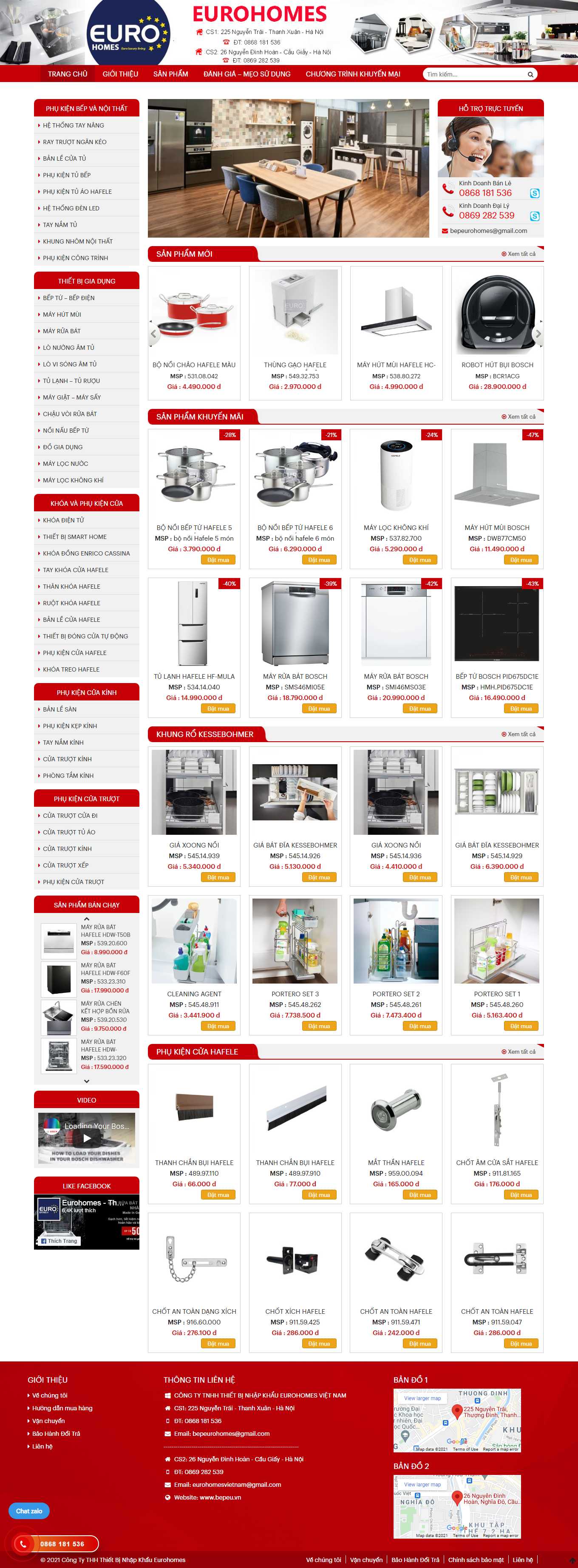 Thiết kế Web thiết bị nhà bếp cao cấp bepeu.vn