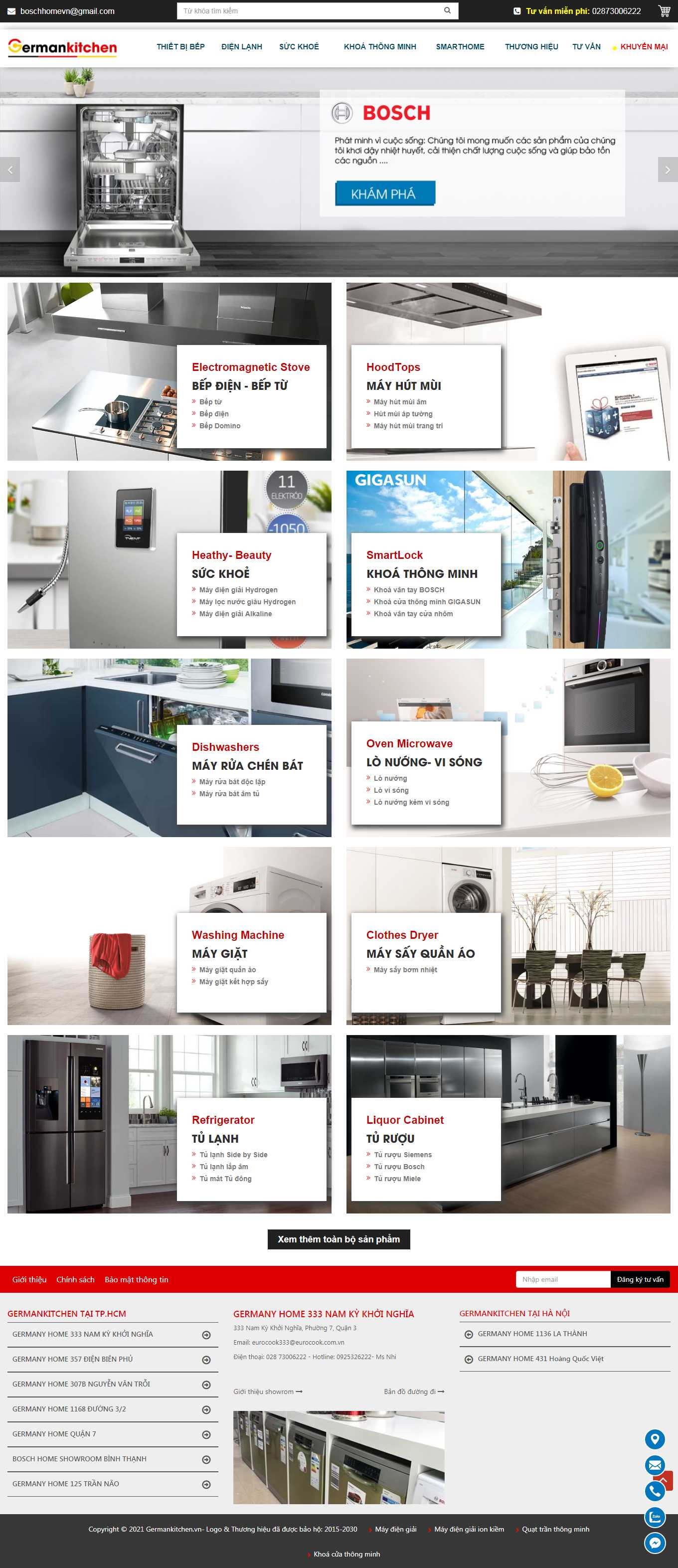 Thiết kế Web thiết bị nhà bếp cao cấp germankitchen.vn