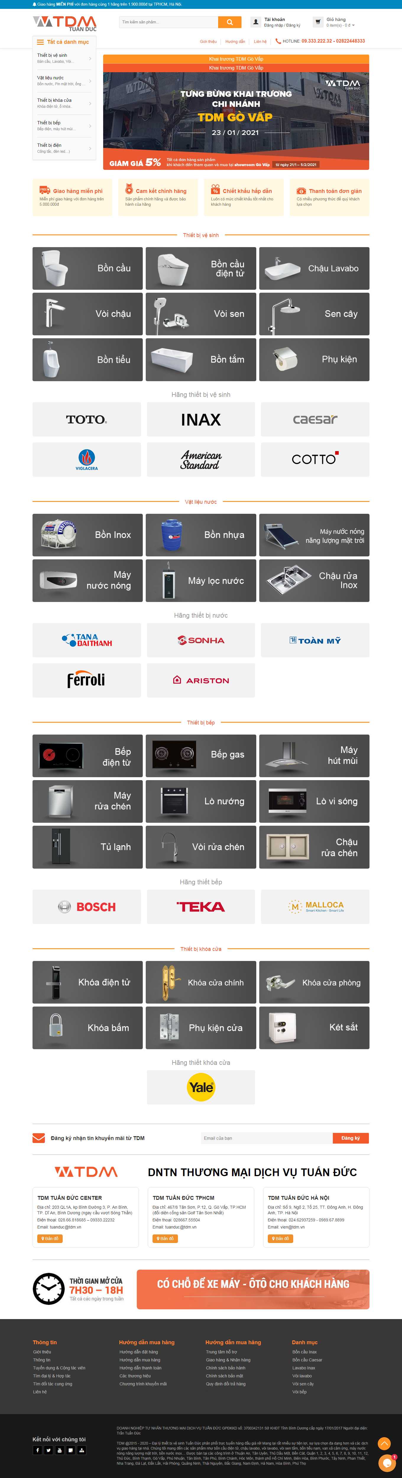 Thiết kế Web thiết bị nhà bếp cao cấp tdm.vn