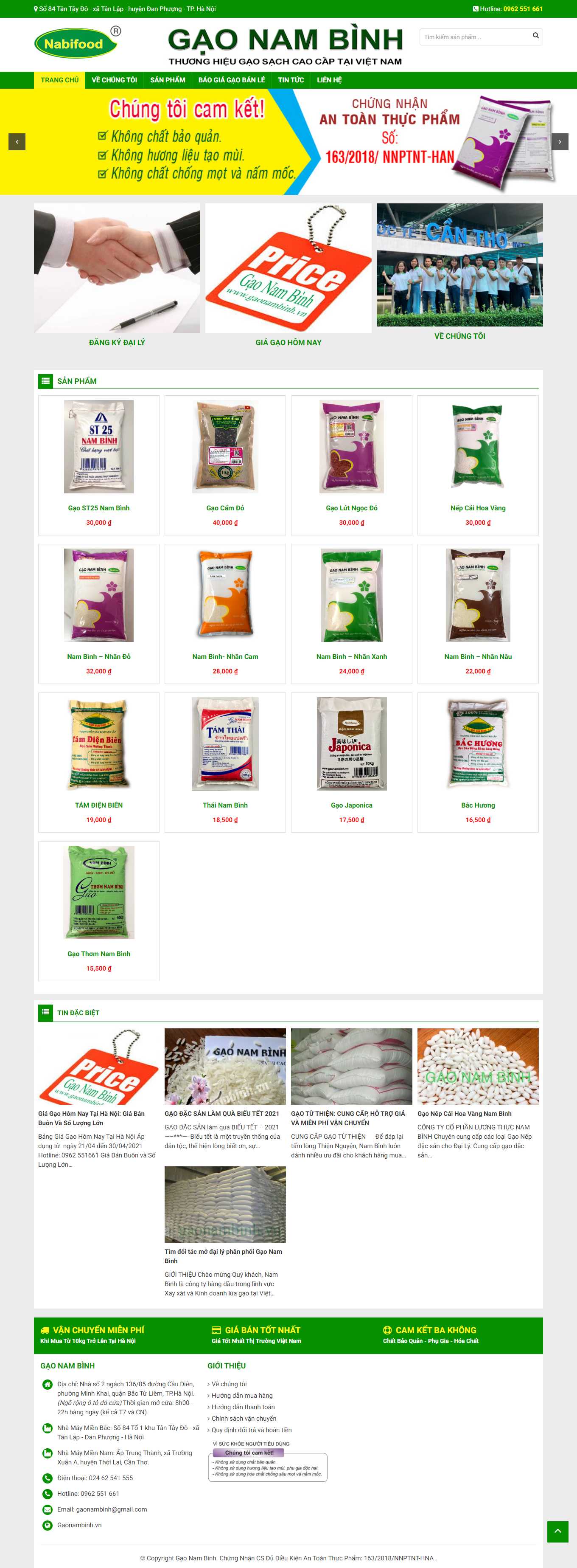 Thiết kế Web bán gạo sạch gaonambinh.vn