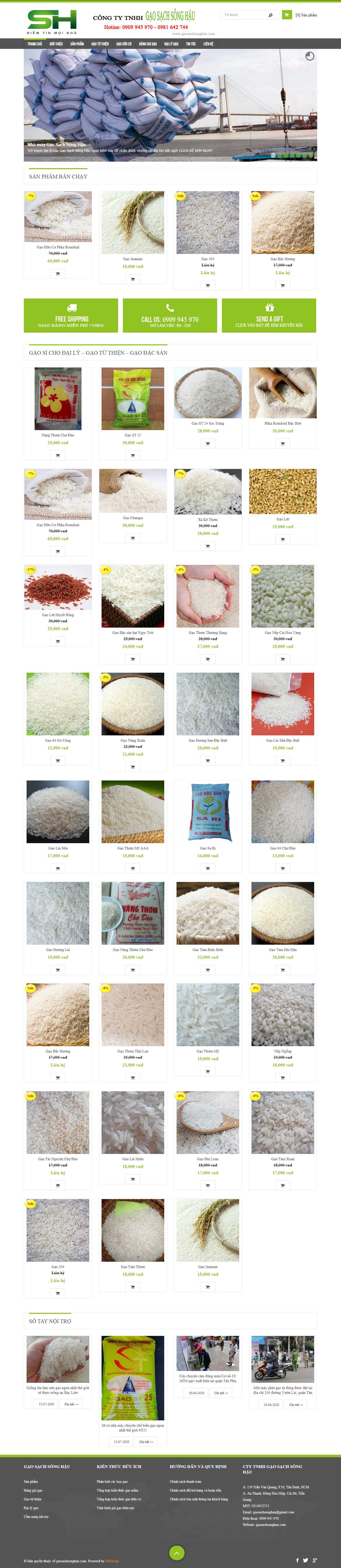 Thiết kế Web bán gạo sạch gaosachsonghau.com