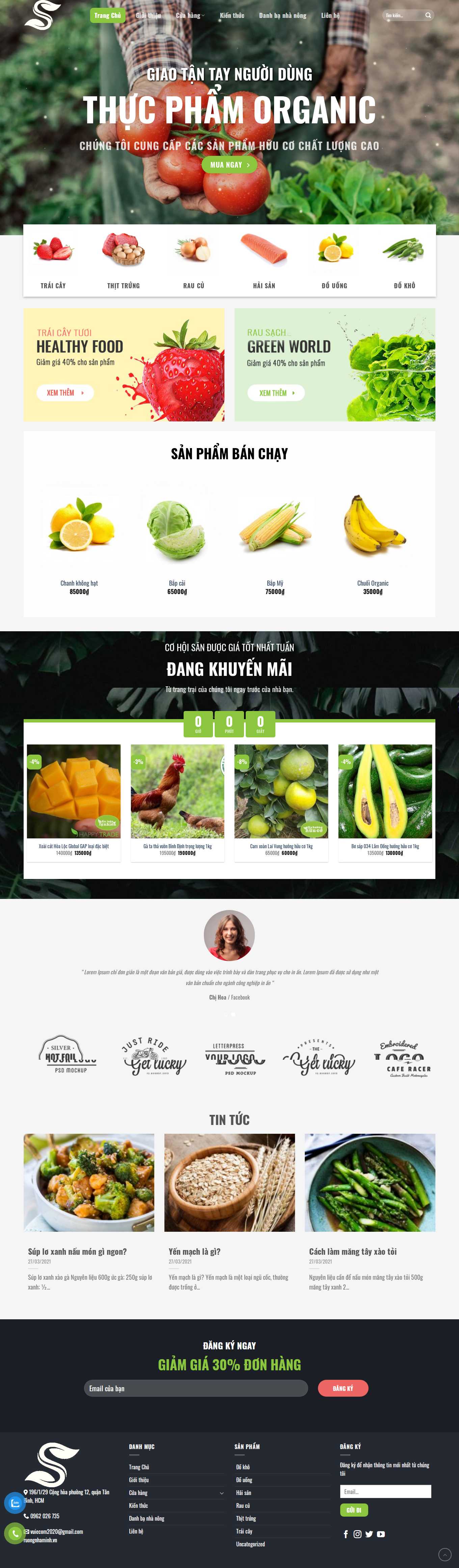 Thiết kế Web bán gạo sạch ruongnhaminh.vn