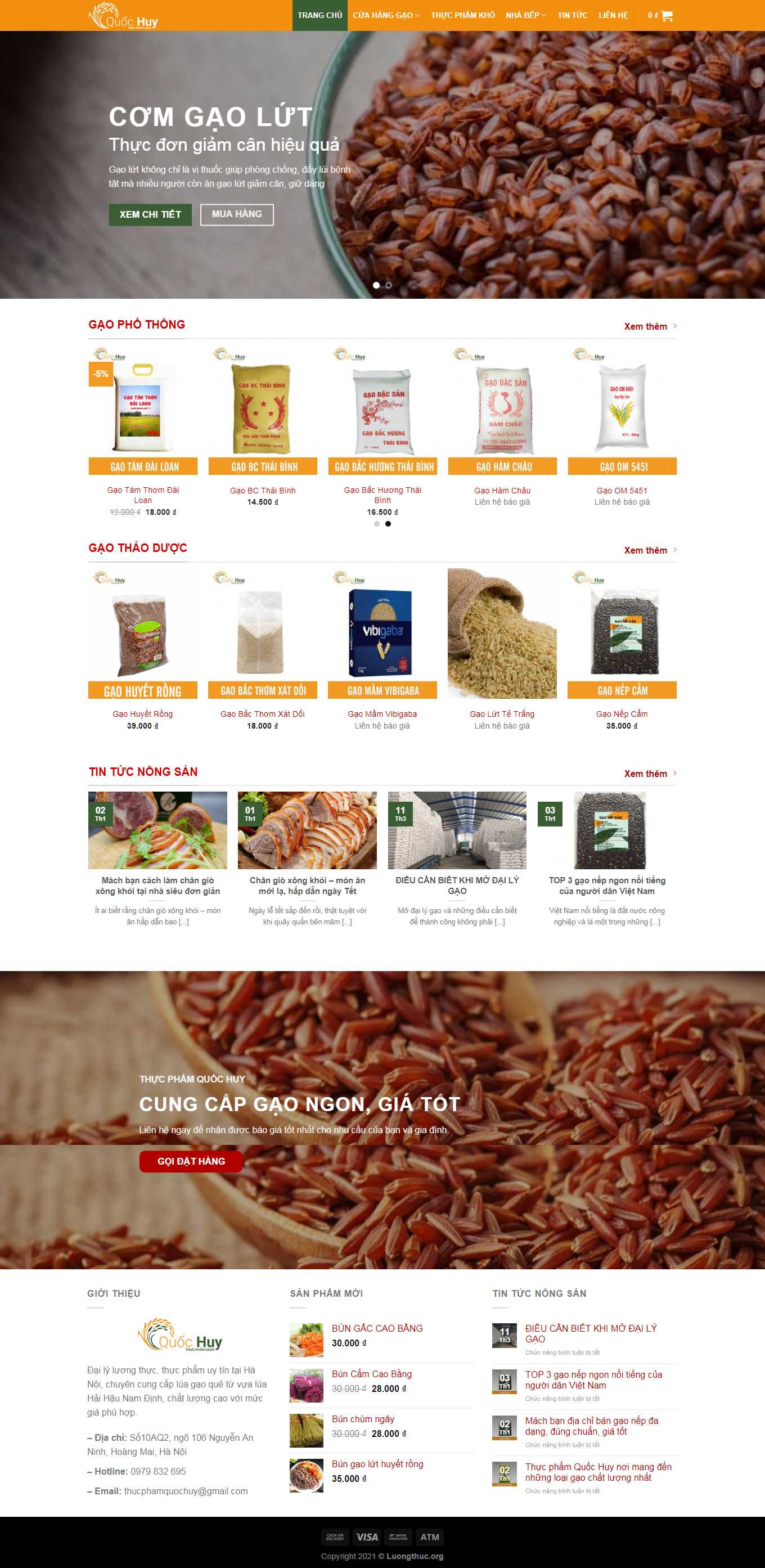 Thiết kế Web bán gạo sạch luongthuc.org