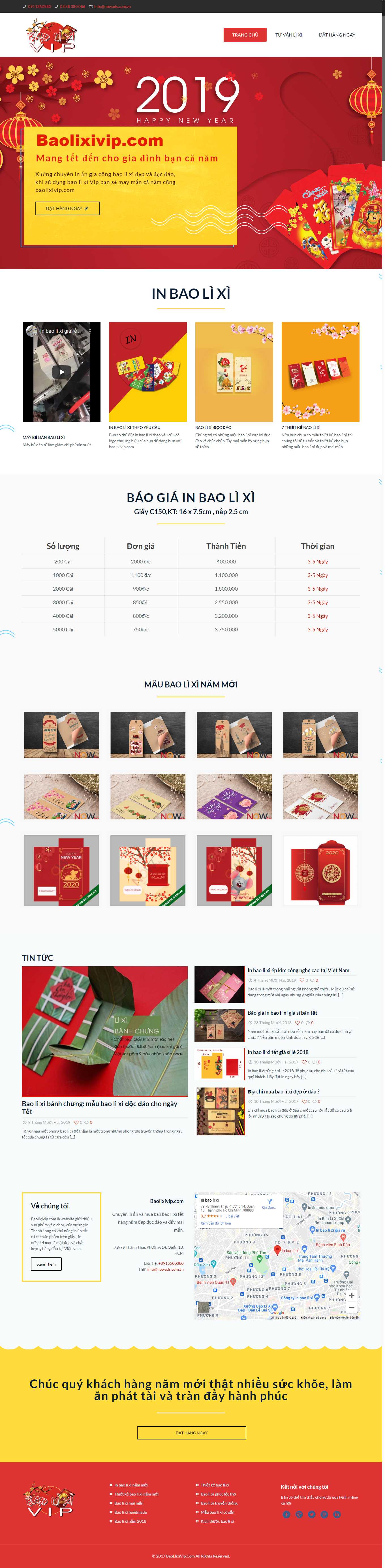 Thiết kế Web bán phong bao lì xì baolixivip.com