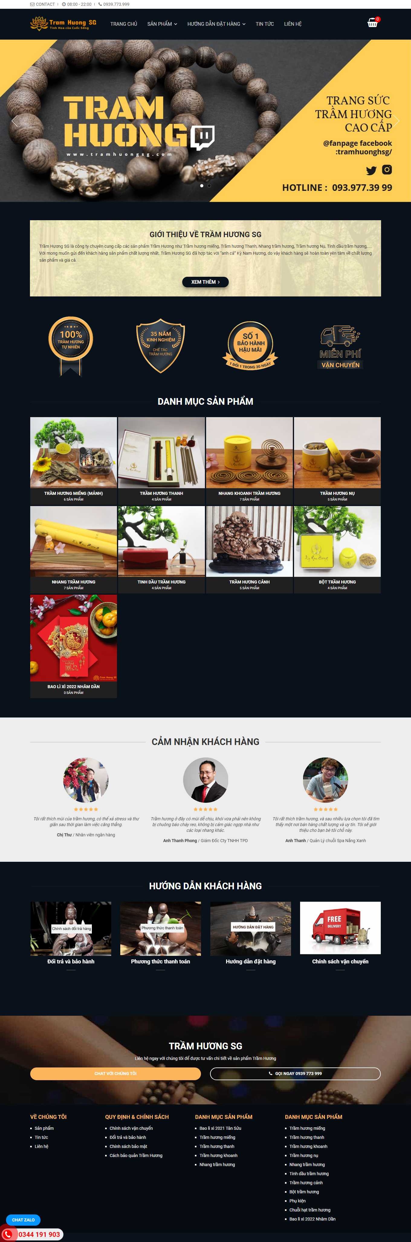 Thiết kế Web bán phong bao lì xì tramhuongsg.com