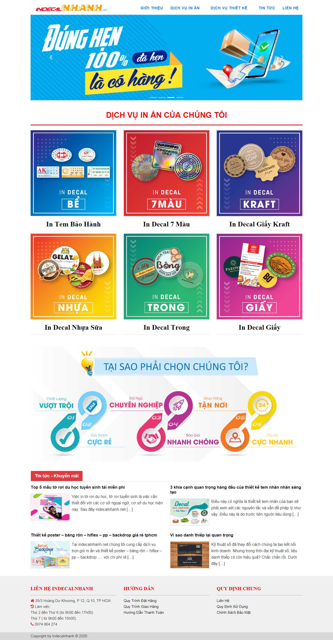 Thiết kế Web bán phong bao lì xì indecalnhanh.net