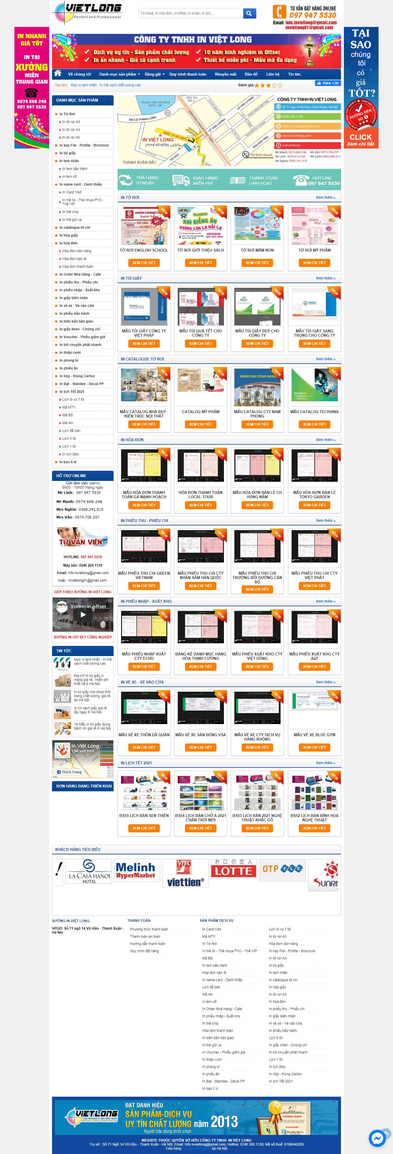 Thiết kế Web bán phong bao lì xì invietlong.com