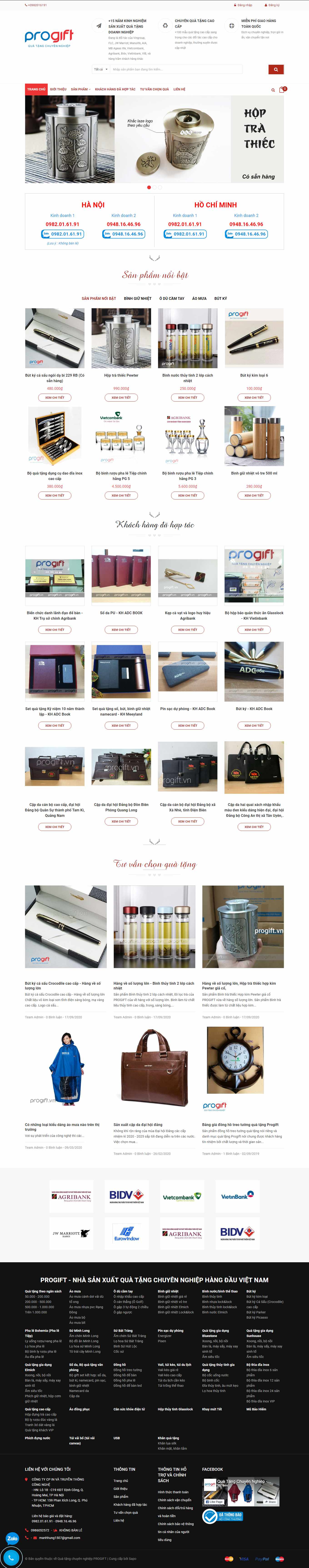 Thiết kế Web thú nhồi bông, quà lưu niệm progift.vn