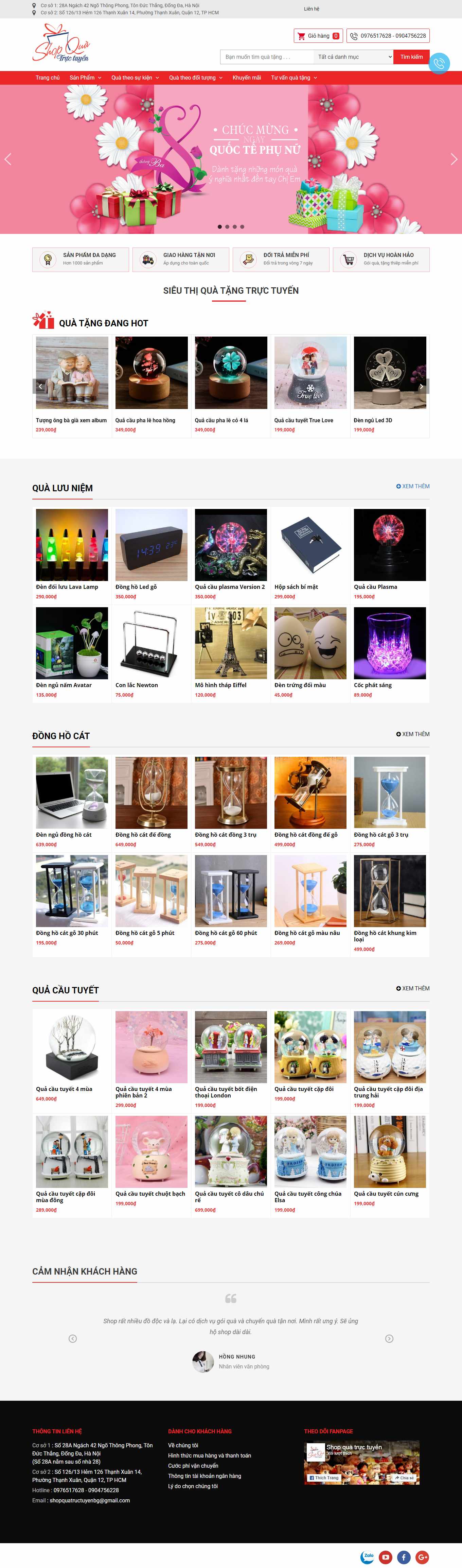 Thiết kế Web bán đồ xách tay, hàng order shopquatructuyen.com